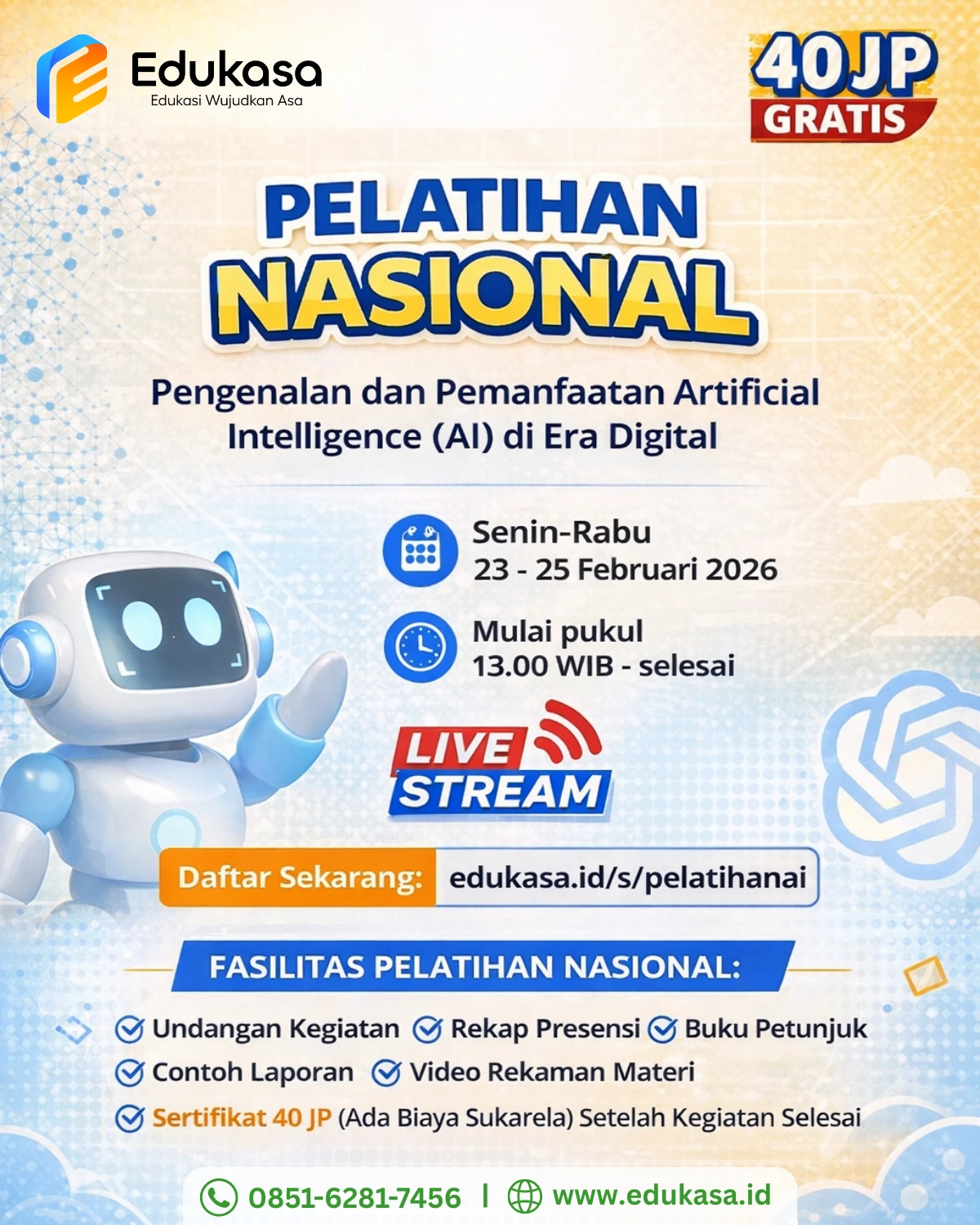 Pelatihan Nasional Pengenalan dan Pemanfaatan Artificial Intelligence (AI) di Era Digital