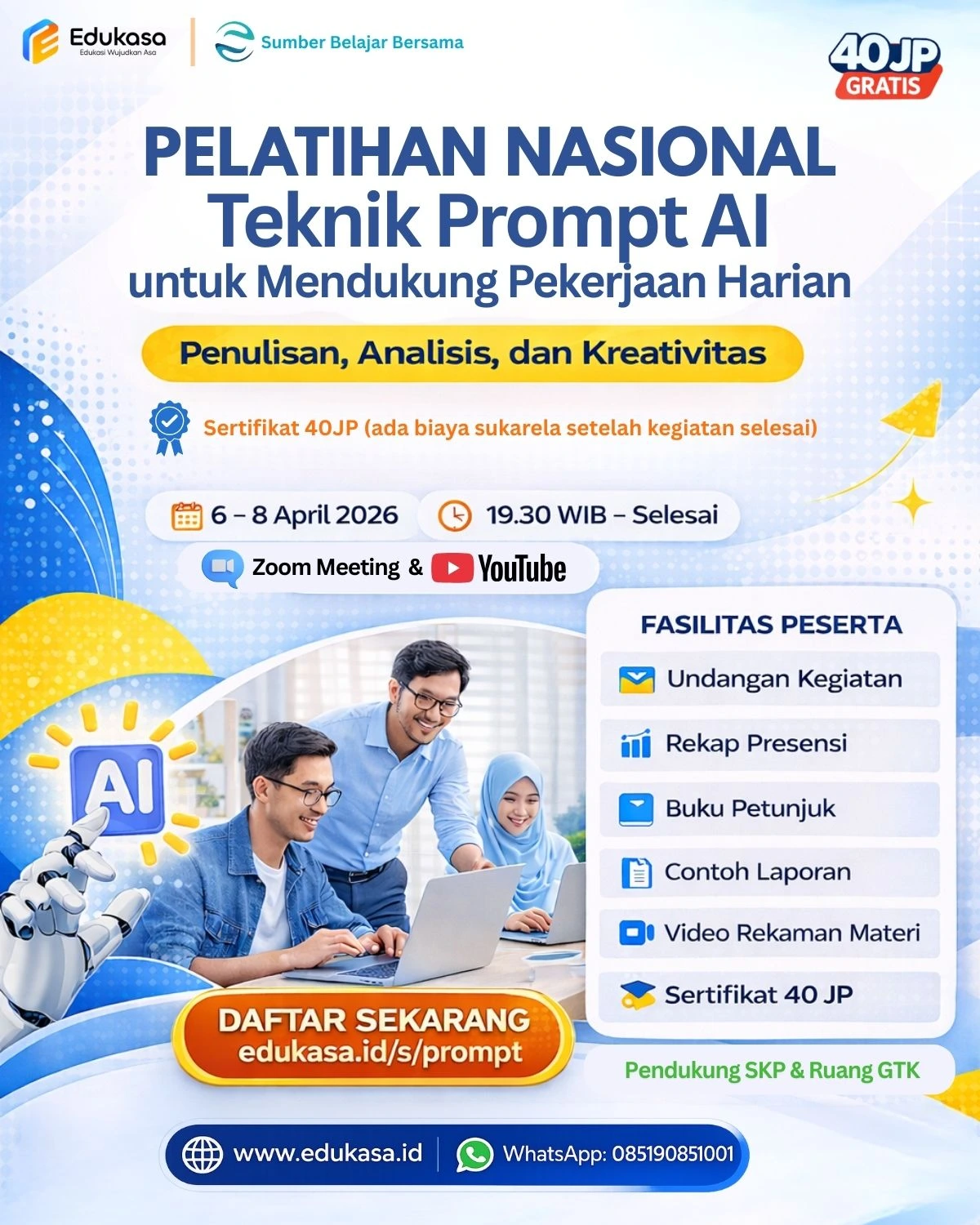 Pelatihan Nasional Teknik Prompt AI untuk Mendukung Pekerjaan Harian: Penulisan, Analisis dan Kreativitas