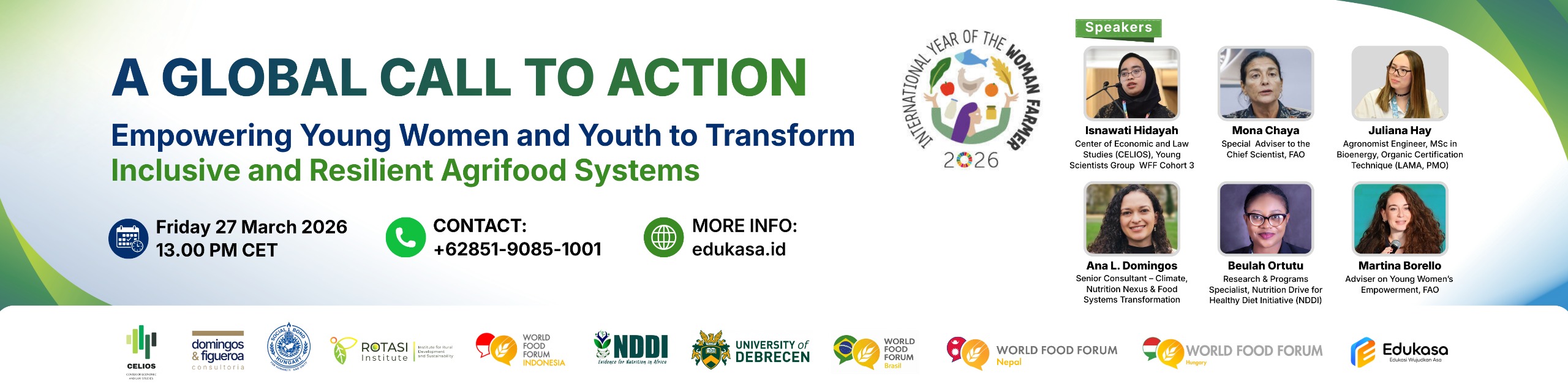 Registration International Webinar: Empowering Young Women and Youth to Transform Inclusive and Resilient Agrifood Systems - edukasa.id