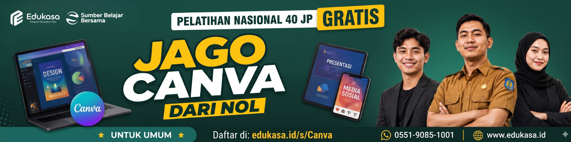 Registrasi Pelatihan Nasional Jago Canva dari Nol: Desain Cepat dan Profesional untuk Berbagai Kebutuhan - edukasa.id