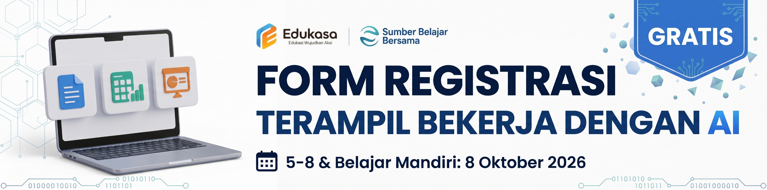Registrasi Pelatihan Nasional Terampil Bekerja dengan AI: Praktik Mengelola Dokumen, Data, dan Presentasi - edukasa.id