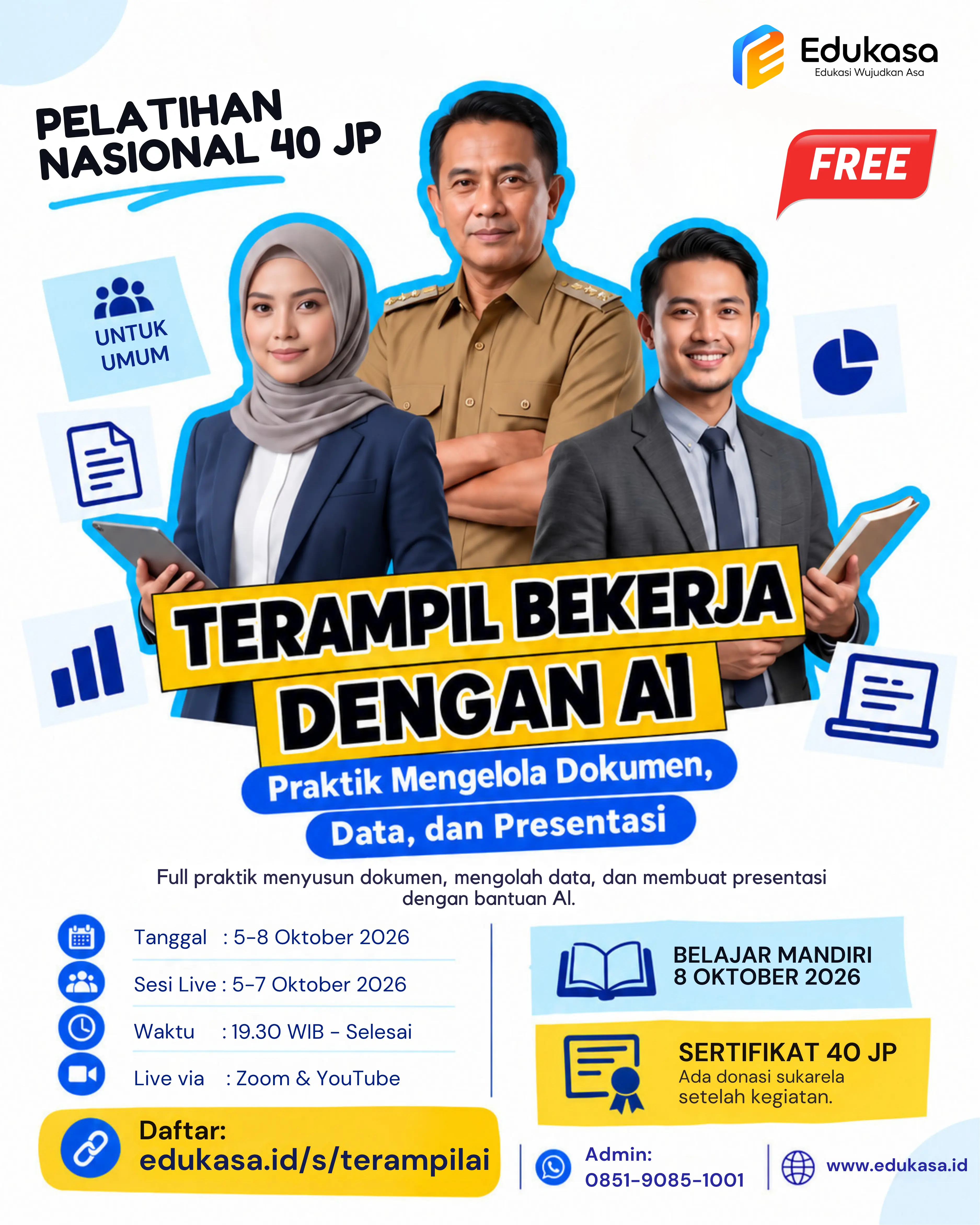 Pelatihan Nasional Terampil Bekerja dengan AI: Praktik Mengelola Dokumen, Data, dan Presentasi