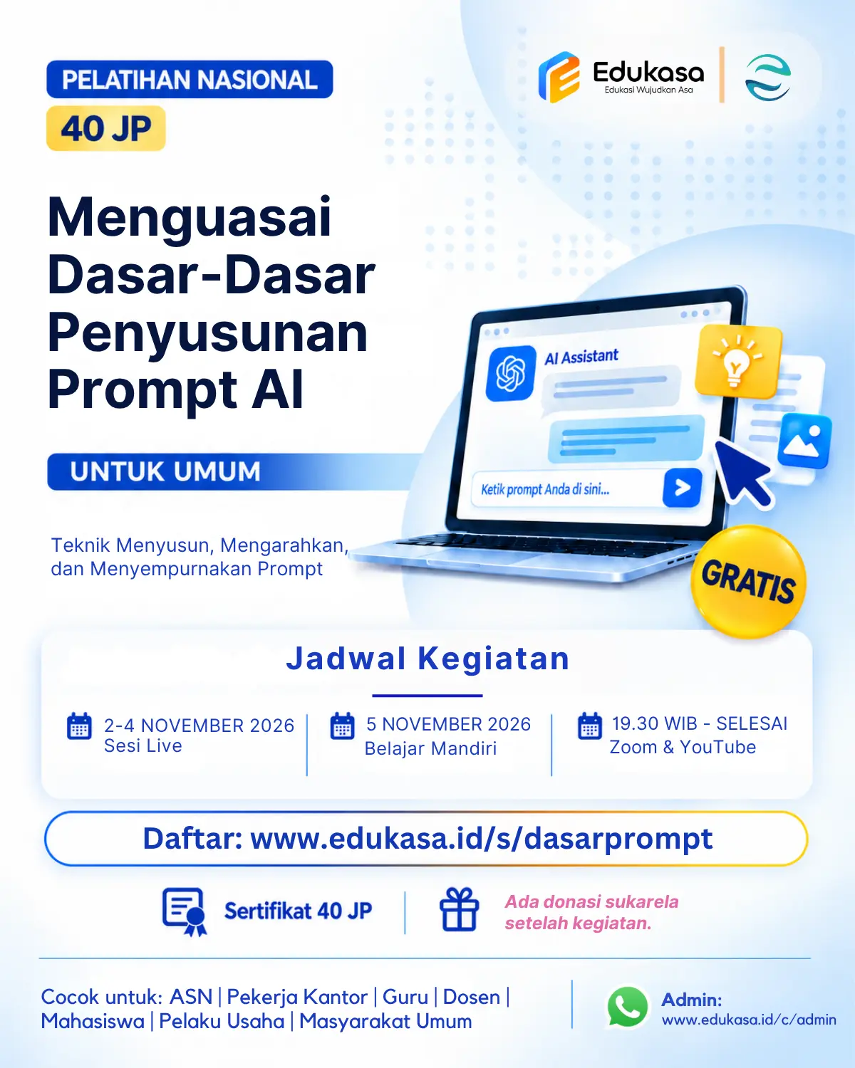 Pelatihan Nasional Menguasai Dasar-Dasar Penyusunan Prompt AI